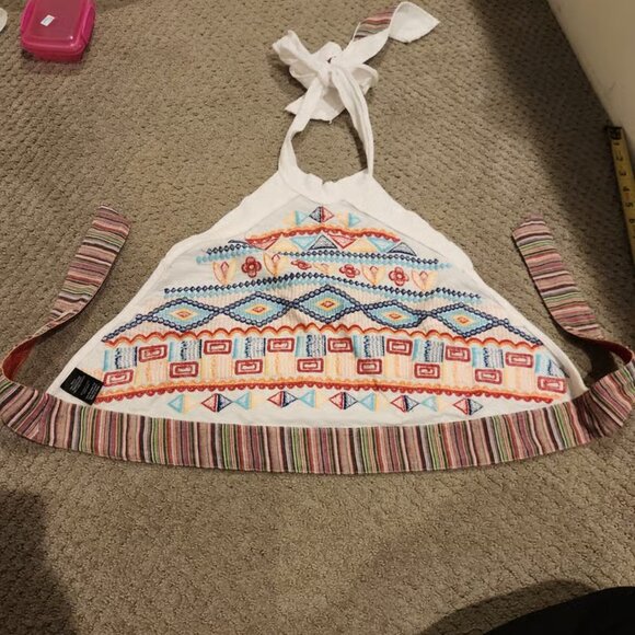 NEW Altar'd State White Embroidered Tie Open Back Halter Small - BENEFITS RESCUE - Picture 6 of 8